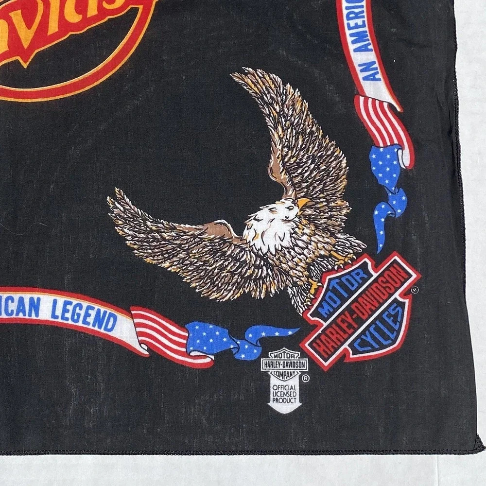 New VTG Harley Davidson Scarf Bandanna Eagle Flag 21